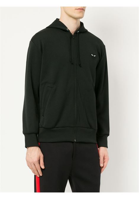zipped big heart unisex black COMME DES GARÇONS PLAY | AX-T254-0511